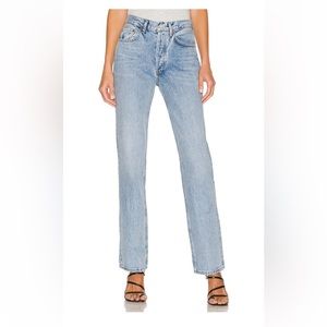 Agolde Jeans Lana Straight Leg Denim Fiction Revolve 26 Blue